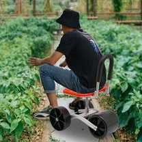 Garden Rolling Stool Workseat with 3 Wheels Stable Sturdy Cart Adjustable Seat For Picking, Planting