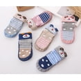 thumbnail image 3 of Unisex Baby Toddler Animals Print Cotton Socks Slipper Anti-Slip Crib Shoes - Sold per 1 Pair (Navy Blue/Bear, 6-12 Months), 3 of 3