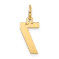 thumbnail image 2 of Auriga 14K Yellow Gold Satin Number 7 Charm for Women (L - 14.32 mm, W - 7.1 mm), 2 of 6