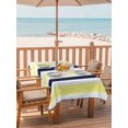 thumbnail image 2 of 54x80 Inch Outdoor Tablecloth with Umbrella Hole Zipper Rectangle Yellow Navy Blue Striped Rectangular Tablecloths Outside Waterproof Farmhouse Stripe Art Patio Table Cloth Cover for Picnic Party, 2 of 8