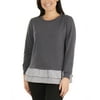 Women's Petite Long Sleeve Peplum Ruffle Sweatshirt