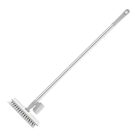 

CAROOTU Floor Scrub Brush with Long Handle 2 in 1 Scrape & Brush Stiff Bristle Scrubber