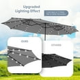 thumbnail image 2 of Gymax 15FT Twin Patio Double-Sided Umbrella 48 Solar LED Lights Crank Outdoor Coffee, 2 of 4