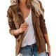 thumbnail image 2 of Chaquetas de manga larga para mujer Camiseta de moda Frente abierto Ropa de abrigo suelta Blusa sólida Abrigo Tops Blusa con cremallera Odeerbi  ODB-2, 2 of 5