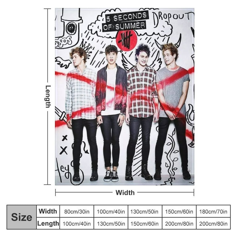 5 Seconds of Summer 5Sos Ultra Soft Bed Blanket Anti pilling Flannel Blanket Cozy Air Conditioning Blanket for Bedroom Living Room 50