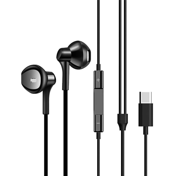 S26 USB-C(TYPE-C) Wired Earbuds for iPad Pro iPhone 15/16/17 Series, Hi-Fi Stereo Sound with Mic Volume Control, Universal Android Compatible