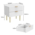 thumbnail image 6 of Semiocthome Modern Nightstand with 2 Drawers Wood Night Stands for Bedroom Set of 2, White, 6 of 7