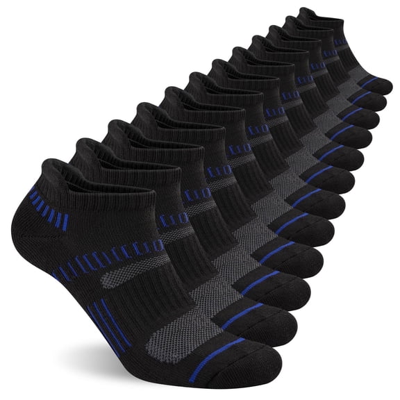 LAPTOM MAX Men’s Low Cut Ankle Socks, Cushioned and Breathable, 6 Pairs