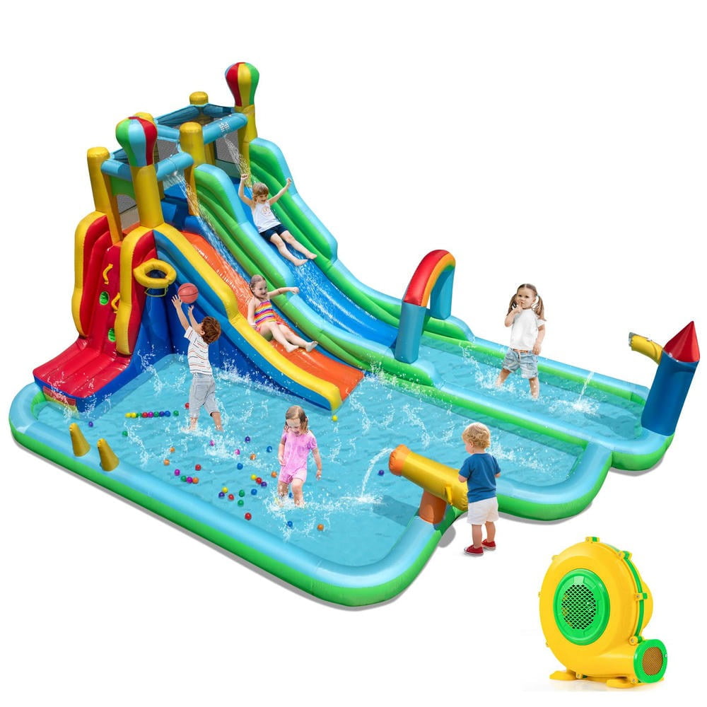 Barara King Inflatable Water Slide Bounce Castle with 950W Blower, Bounce House for Outdoor, Kids, Yard, Multicolor