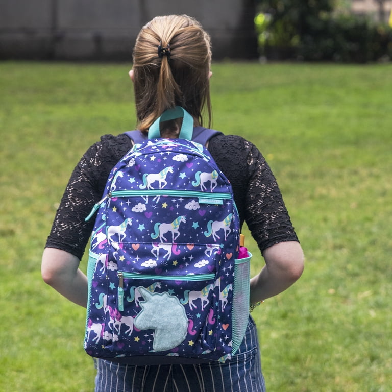 Trailmaker 17" Plush Unicorns Backpack, Colorful Print photo 8