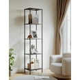 thumbnail image 7 of Display Shelf with RGBW Light, Color Changing Curio Cabinet Floor Lamp with Shelves Corner Standing Column Lamp Etagere Organizer Tower Nightstand Bookcase for Living Room Bedroom Office Décor Black, 7 of 7