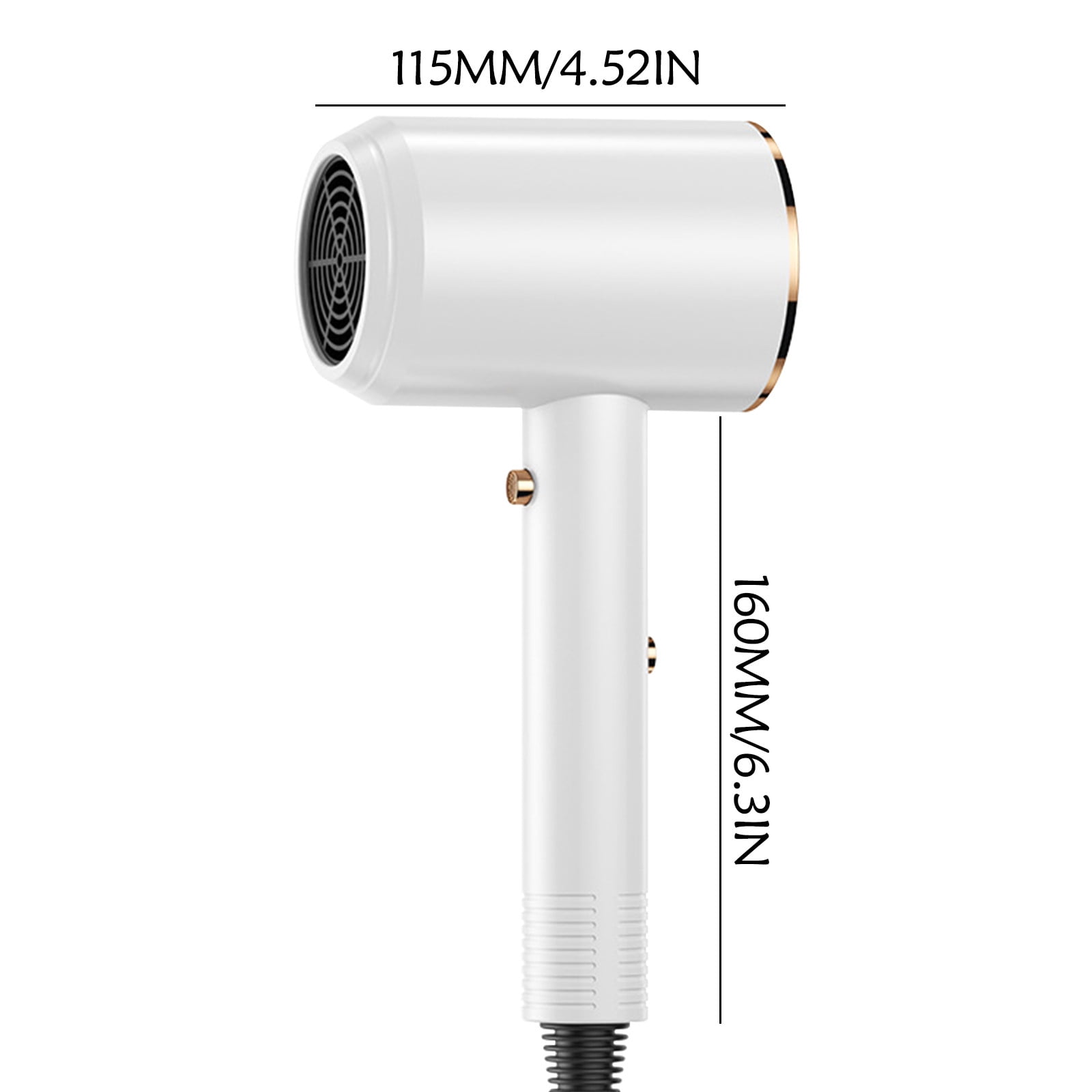 Vfedsrsge Electric Hair Dryer High-Power,Blue Light Hair Care Gradient Electric Household Constant Temperature Cold and Hot Silent Hair Dryer,White