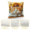 thumbnail image 4 of YANMS Spring Pillow Covers Orange Cat Sunflowers Throw Pillowcase Summer Home Sofa Bedroom Living Room Holiday Cushion Case Modern Decorations 20x20in, 4 of 5