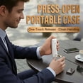 thumbnail image 4 of Cigarette Case Holder, Auto Pop Up Cigarette Dispenser 7-Cig Cigarette Storage Box One-Press Quick Access Portable PVC Smoking Accessories for Men Women Smoker, Black,White, 4 of 9