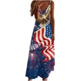 thumbnail image 2 of Edvintorg 4Th Of July Dresses For Women Elegant Clearance Women's Summer Style Independence Day Printed Holiday Strap V-Neck Dress, 2 of 5