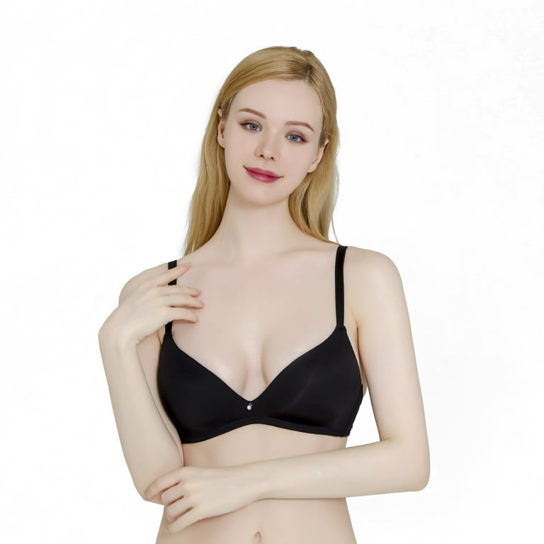 Women Bras 3 pack of No Wire Free T-Shirt Bra B cup C cup D cup Size 34D  (F2001)