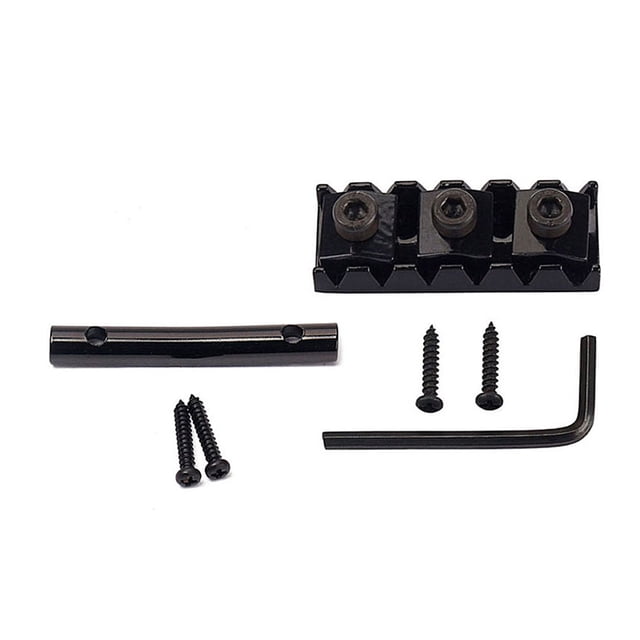 EeaseCA String Retainers Set Locking Nut String Tension Bar for Guitar Floyrose Bridge (Black)