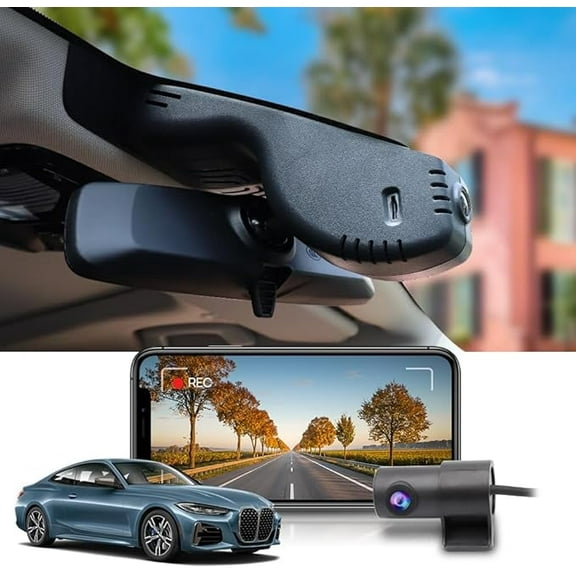 Fitcamx Front 4K Rear 1080P Dash Cam Suitable for BMW 4 Series M4 2020-2024 430i 440i M440i Xdrive G22 G23 G26 G82 G83 (HD2-6308), 128GB Card