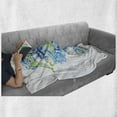 thumbnail image 6 of Seahorse Soft Flannel Fleece Throw Blanket, Seahorse Design with Abstract Curvy and Wavy Geometric Forms, Cozy Plush for Indoor and Outdoor Use, 60" x 80", Lime Green Night Blue, by Ambesonne, 6 of 6
