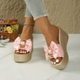 thumbnail image 2 of Hopeusnice Slippers for Women Thick-Soled Heel Breathable Soft Women's Slippers PU Materials Summer Shoes Trendy Non-Slip Open Toe Outdoor Shoes Pink 37, 2 of 6