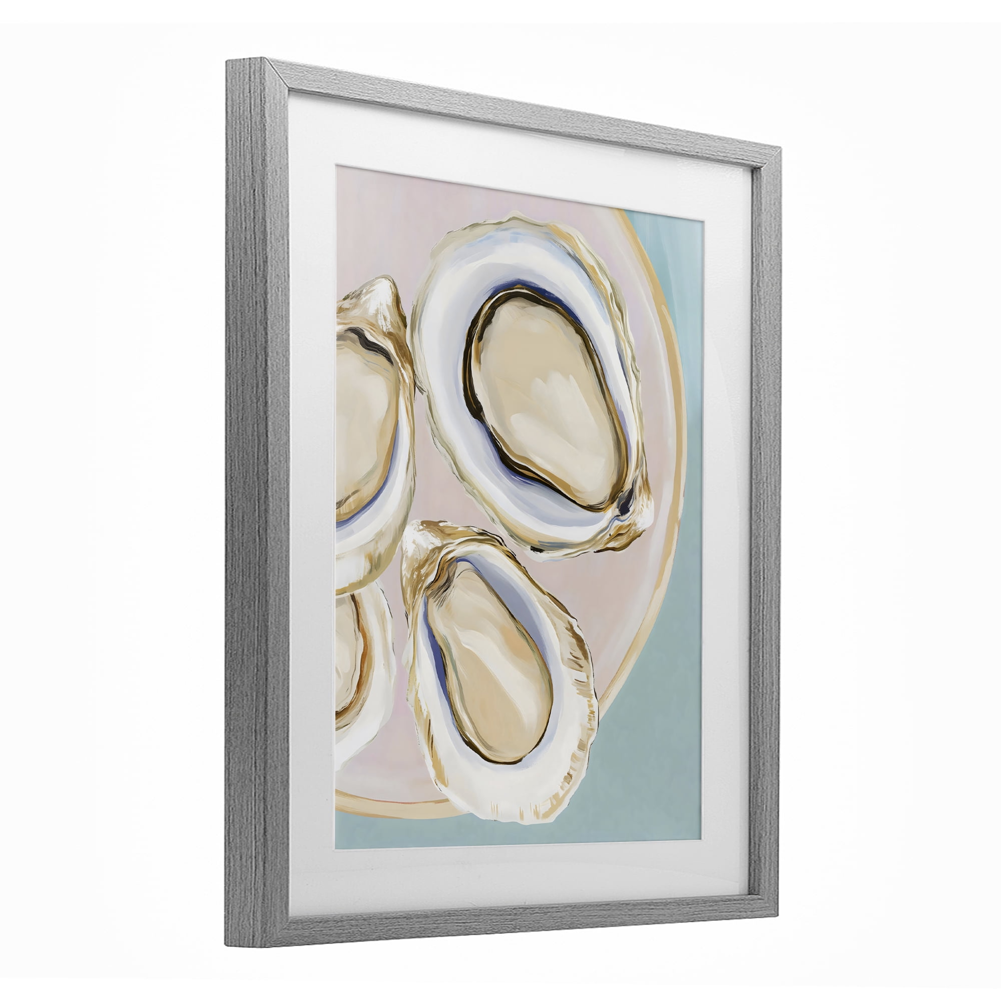 Stupell Industries Plate of Oysters Gray Framed Print Under Glass, design by The Prints Vibe