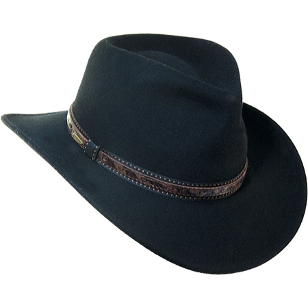 Scala Dorfman Pacific Scala Men's Crushable Wool Outback Hat Black