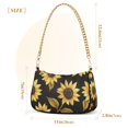thumbnail image 3 of FORMRS Womens Shoulder Bag with Chain Strap Clutch Purse Cute Tote Handbag, Black Sunflower Pattern, 3 of 7