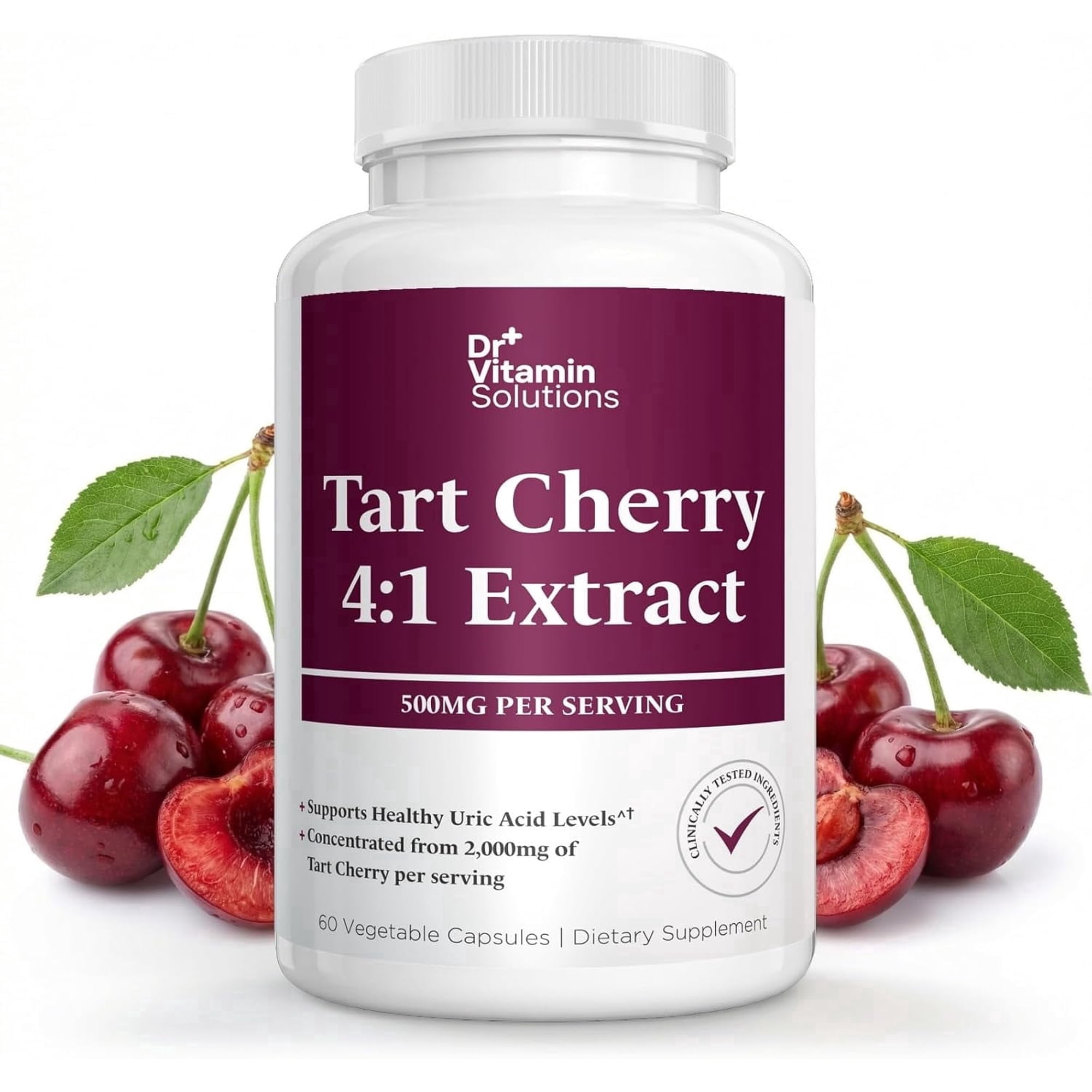 Tart Cherry Extract Antioxidant Supplement, 500 mg, 60 Count