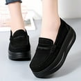 thumbnail image 4 of Wensltd Wedge Heel Shoes for Women Fashionable and Comfortable Solid Color Round Toe Casual Soft Soled Shoes, 4 of 8