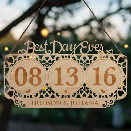 Best Day Ever Personalized Wood Keepsake (Best Day Ever Wedding Sign)