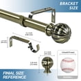 thumbnail image 4 of Urbanest 1" Adjustable Curtain Rod Set with Fluted Ball Finial Metal Window Drapery Rod, Modern Design, 4 of 6