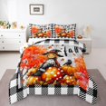thumbnail image 1 of YST Thanksgiving Pumpkin Comforter Set for Kids Boys Girls,Retro Scarecrow Bedding Set,Botanical Maple Reversible Duvet Insert,Hello Fall Quilt with 2 Pillowcases Bedroom Decor,Queen, 1 of 5