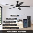 thumbnail image 6 of SUNMORY 62" Ceiling Fans with Lights and Remote/APP Control, Low Profile Ceiling Fan with Light, Reversible, Quiet 6 Speeds, Stepless Dimmable, Flush Mount Ceiling Fan for Bedroom Indoor/Outdoor Use, 6 of 8