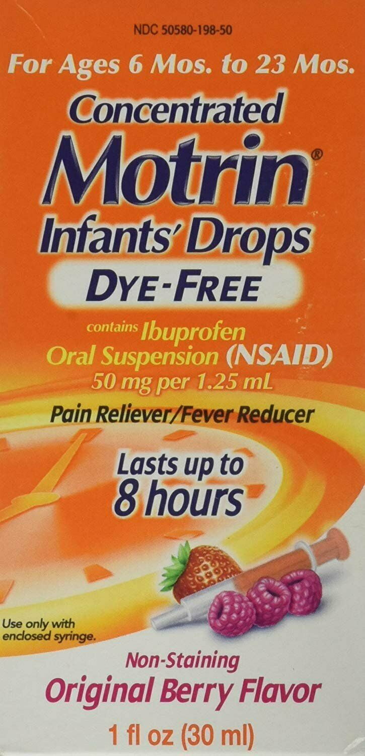 Motrin Concentrated Infants Drops Berry Flavor, 1 Oz, 2-Pack