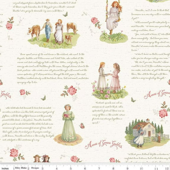 Anne of Green Gables Main Cream Cotton Fabric