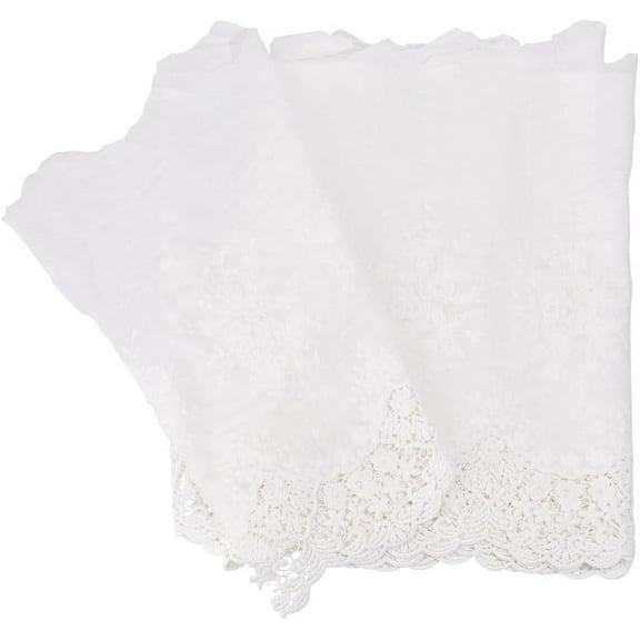 3 Yards Flower Pattern Cotton Fabric for Garment Craft Accessories White 35.2cm