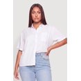 thumbnail image 2 of Women's Plus Size Solid Short Sleeve Button Front Shirt, 2 of 4