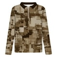 thumbnail image 4 of Mens Turndown Half Zipper Colorful Digital Print Long Sleeve Blouse, 4 of 6