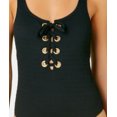 thumbnail image 3 of California Waves BLACK Juniors' Textured Grommet One-Piece Swimsuit, US Large, 3 of 6