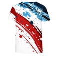 thumbnail image 4 of Cavosen Patriotic Shirts for Women Petite Red White and Blue Short Sleeve Crew Neck Shirts USA Star Striped Graphic Tops Lady XL Patriotic Casual T Shirts Independence Day Tunic Tees, 4 of 5