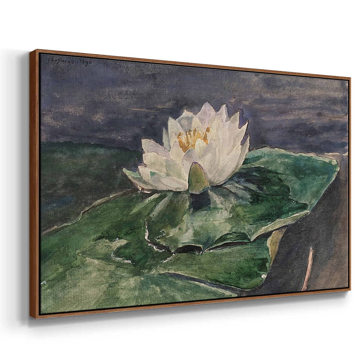 Vintage Botanical Print-LX By Wexford Home Framed in Walnut Wood Gallery Wrapped Canvas 25 in. x 37 in.