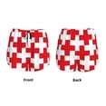 thumbnail image 6 of Uemuo Red Cross 1 Pattern Women's Athletic Shorts High Waisted Running Shorts with Liner Pockets Gym Elastic Workout Shorts-Medium, 6 of 9