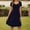 Navy Blue, variant on Daolelai Women's Summer Elegant Retro Sweetheart Neck Short Sleeve A-Line Skirt Work Party Casual Dress