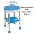 Healthline Easy Swivel Shower Stool with 360 Degree Padded Rotating Seat, Adjustable Round Stool