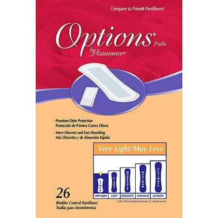 Options Bladder Control Very Light Liners 26ct per Package