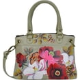 thumbnail image 1 of Anna by Anuschka Hand Painted Women’s Genuine Leather Small Satchel - Top Zip, Front pocket with Magnetic Button, Default Rope Handle and Detachable Adjustable Handle, 1 of 6