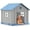 blue, variant on 30x21x25in Heavy-Duty Resin Dog Crate for Large Dogs – Weatherproof, Ventilated, Lockable Door Indoor/Outdoor Portable Kennel (Light Coffee)