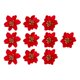 thumbnail image 2 of Conjunto de 10 piezas de flores artificiales resplandecientes para celebrar la Navidad, centro de mesa, adornos festivos para bodas, guirnalda hecha Rojo, 2 of 8