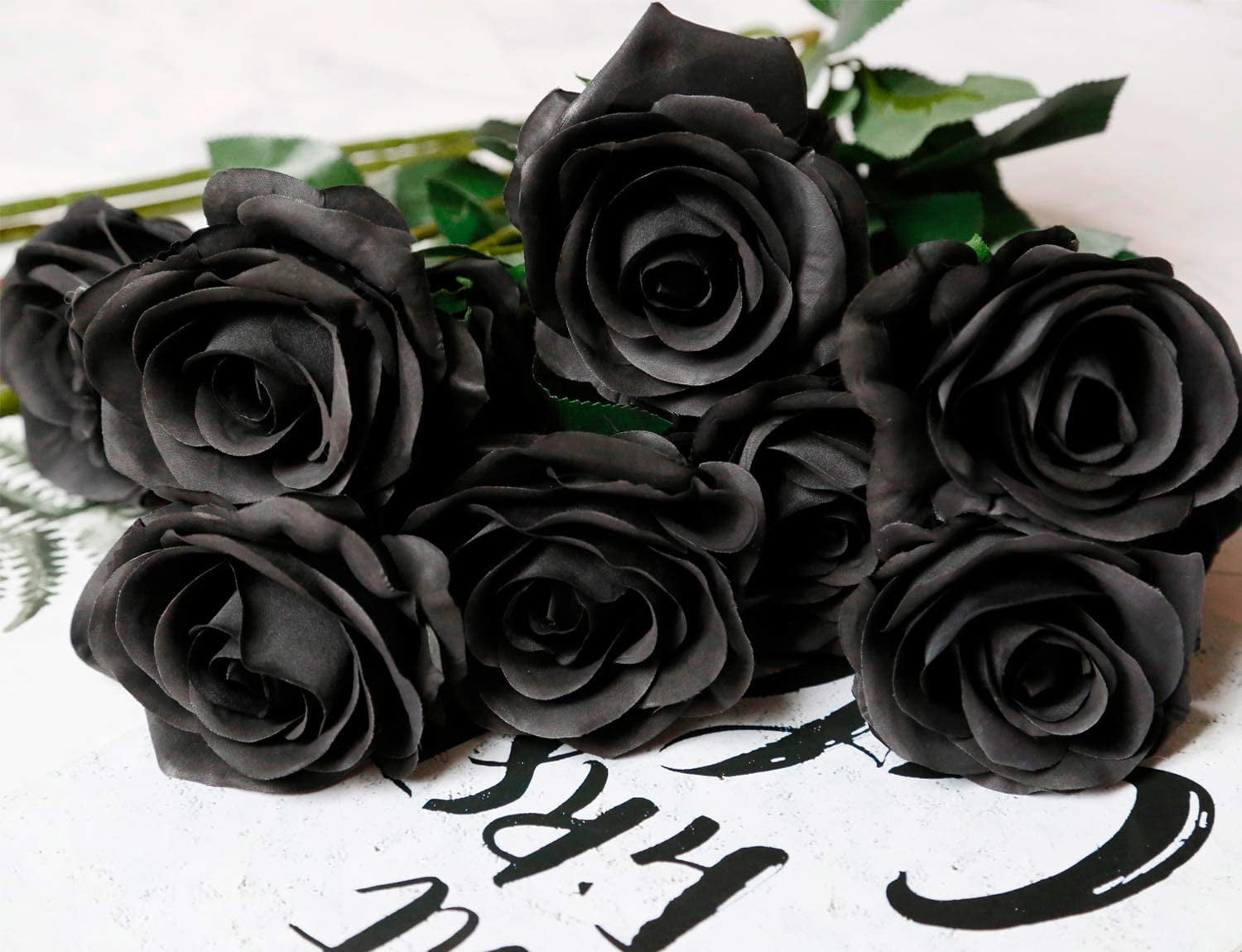 10pcs Silk Roses Artificial Flowers Fake Rose for Arrangement Wedding Party Home Decoration (Fuchsia)
