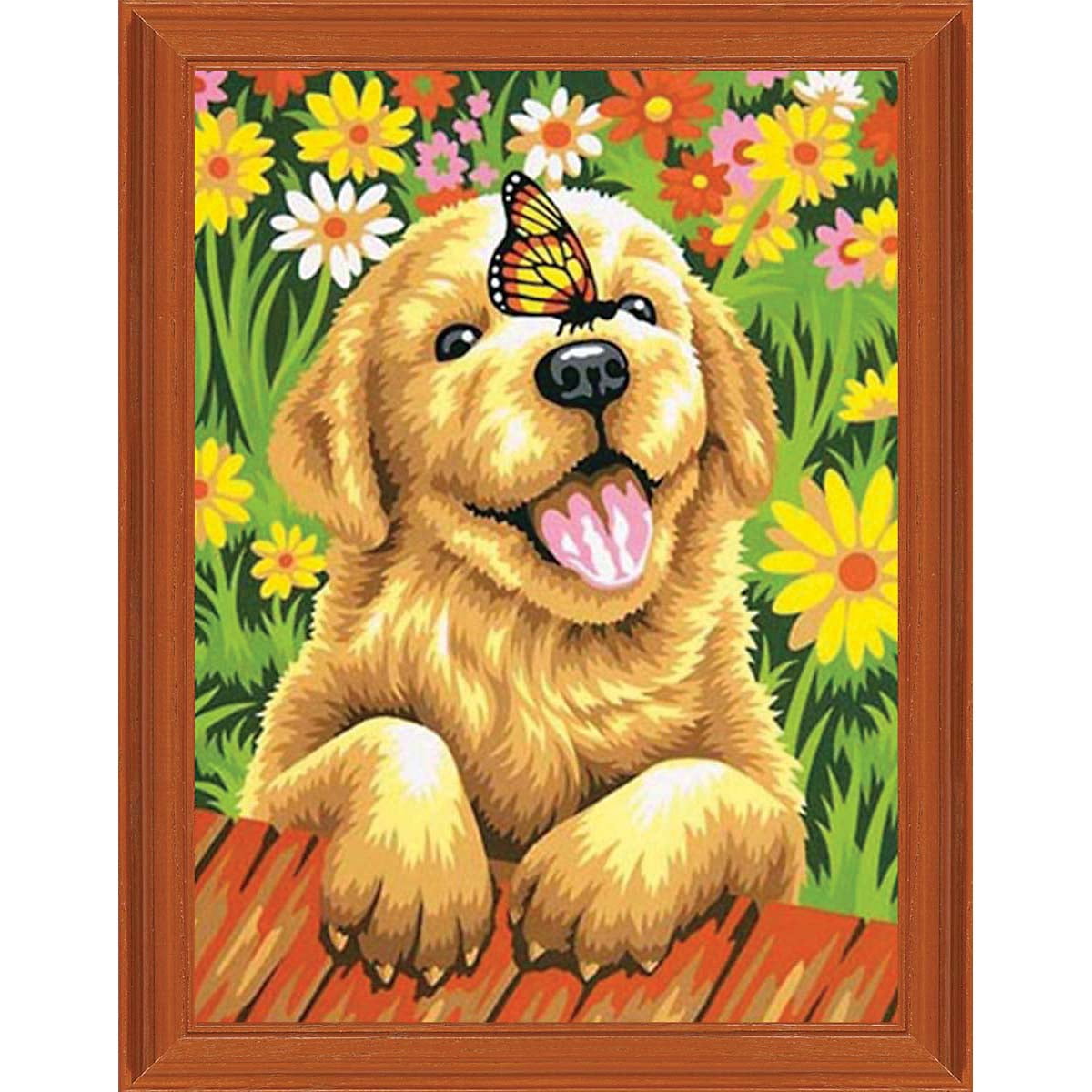 Paintworks® Puppy Gardener Kit & Frame PaintbyNumber Kit